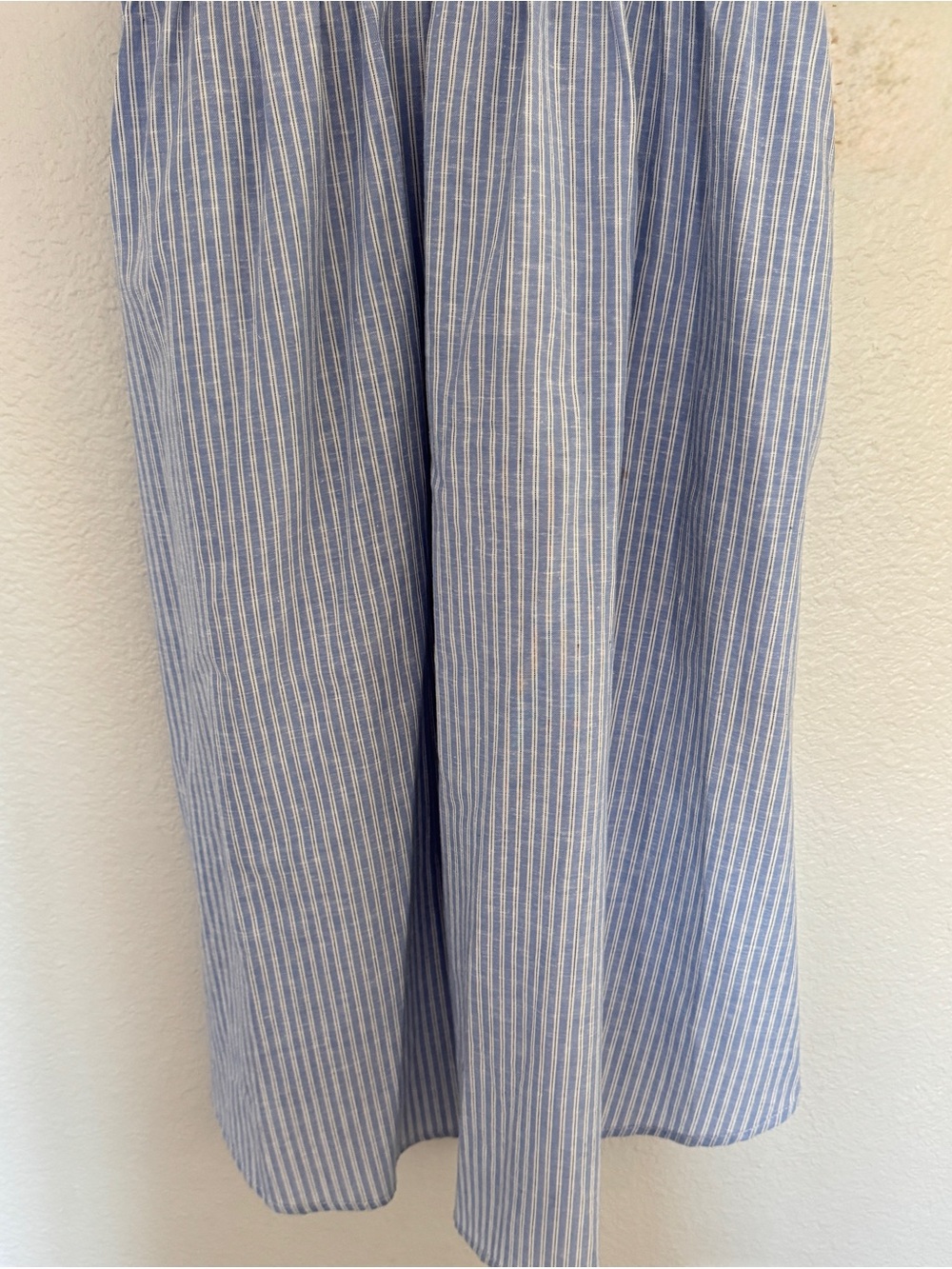 Max Studio Light Blue Stripe Tie-Waist Midi Dress size Small - Picture 12 of 16